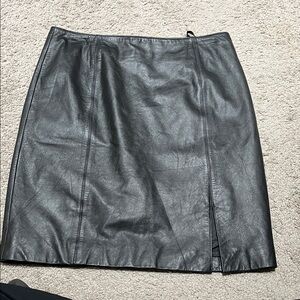 Vintage Reflections Black Leather Mini Skirt Size 10